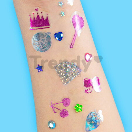 Tetovacia sada s metalickými fóliami Glam Metallic Tattoo Smoby s ozdobnými kamienkami 11 doplnkov od 6 rokov