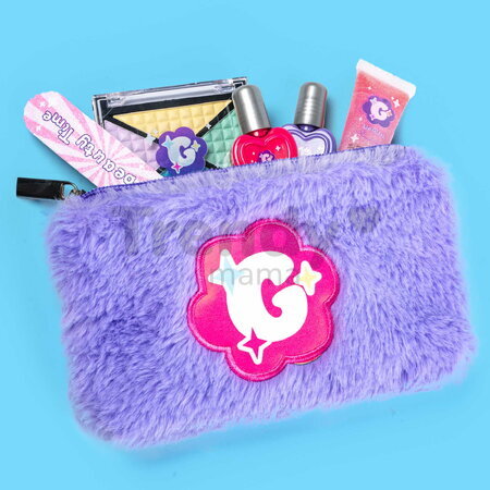 Kozmetická taštička s očnými tieňmi a leskom na pery Glam Makeup Kit Smoby s lakom na nechty 8 doplnkov od 6 rokov