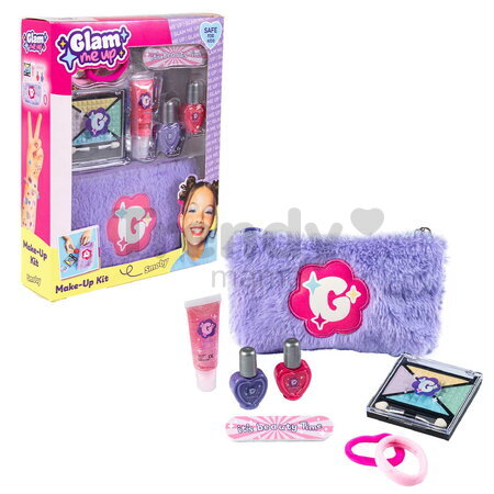 Kozmetická taštička s očnými tieňmi a leskom na pery Glam Makeup Kit Smoby s lakom na nechty 8 doplnkov od 6 rokov