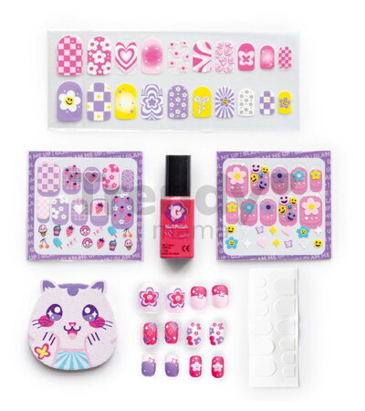 Sada na manikúru s nalepovacími nechtami Glam Nail Set Smoby s lakom a pilníkom 6 doplnkov od 6 rokov
