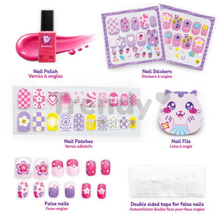 Sada na manikúru s nalepovacími nechtami Glam Nail Set Smoby s lakom a pilníkom 6 doplnkov od 6 rokov