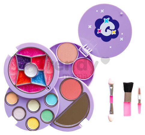 Kozmetická paleta s očnými tieňmi a aplikátormi Glam Compact Makeup Palette Smoby so zrkadlom od 6 rokov