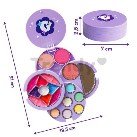 Kozmetická paleta s očnými tieňmi a aplikátormi Glam Compact Makeup Palette Smoby so zrkadlom od 6 rokov