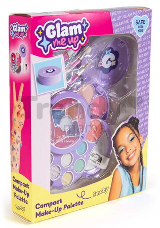Kozmetická paleta s očnými tieňmi a aplikátormi Glam Compact Makeup Palette Smoby so zrkadlom od 6 rokov