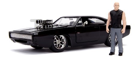 Autíčko Dodge Charger 1970 Fast & Furious Jada kovové s otvárateľnými časťami a figúrkou Dominic Torreto dĺžka 21 cm 1:24