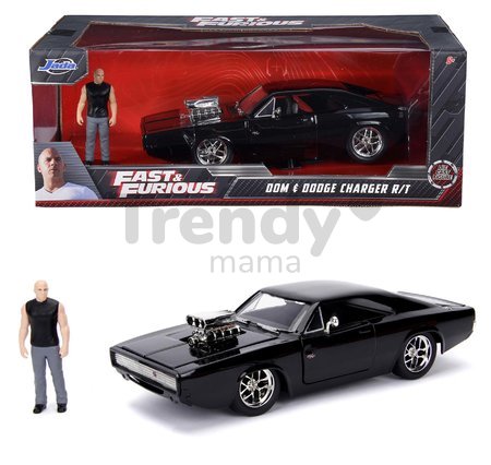 Autíčko Dodge Charger 1970 Fast & Furious Jada kovové s otvárateľnými časťami a figúrkou Dominic Torreto dĺžka 21 cm 1:24