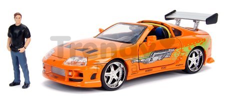 Autíčko Toyota Supra 1995 Fast & Furious Jada kovové s otvárateľnými časťami a figúrkou Brian O´Connor dĺžka 21 cm 1:24