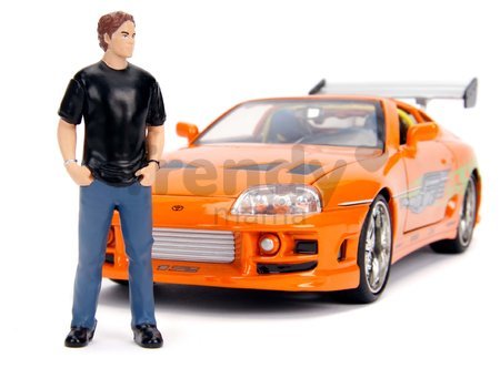 Autíčko Toyota Supra 1995 Fast & Furious Jada kovové s otvárateľnými časťami a figúrkou Brian O´Connor dĺžka 21 cm 1:24
