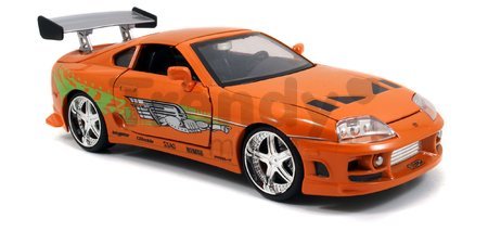Autíčko Toyota Supra 1995 Fast & Furious Jada kovové s otvárateľnými časťami a figúrkou Brian O´Connor dĺžka 21 cm 1:24
