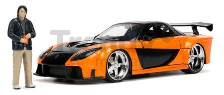 Autíčko Mazda RX-7 1995 Fast & Furious Jada kovové s otvárateľnými časťami a figúrkou Hana dĺžka 19 cm 1:24