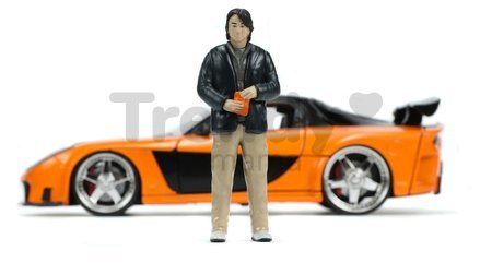 Autíčko Mazda RX-7 1995 Fast & Furious Jada kovové s otvárateľnými časťami a figúrkou Hana dĺžka 19 cm 1:24