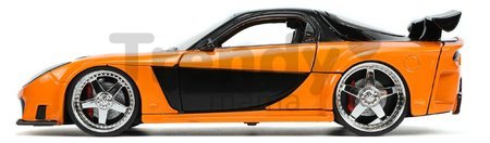 Autíčko Mazda RX-7 1995 Fast & Furious Jada kovové s otvárateľnými časťami a figúrkou Hana dĺžka 19 cm 1:24