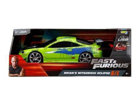 Autíčko na diaľkové ovládanie RC Brian Mitsubishi Eclipse 1995 Fast & Furious Jada dĺžka 28 cm 1:16 od 6 rokov