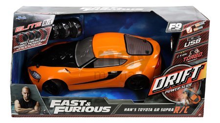 Autíčko na diaľkové ovládanie RC Drift Toyota Supra 2020 Fast & Furious Jada s náhradnými pneumatikami dĺžka 41 cm 1:10 od 8 rokov