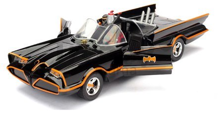 Autíčko Batman 1966 Classic Batmobile Jada kovové s otvárateľnými dverami a figúrkou Batmana dĺžka 22 cm 1:24