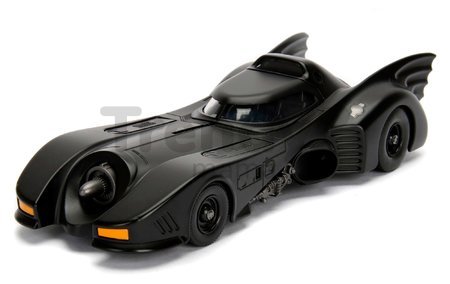 Autíčko Batman 1989 Batmobile Jada kovové s posuvným kokpitom a figúrkou Batmana dĺžka 22 cm 1:24