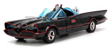 Autíčko Batman Classic Batmobile 1966 Deluxe Jada kovové s otvárateľnými dverami a 4 figúrkami dĺžka 19 cm 1:24