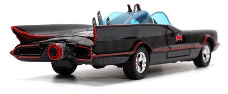 Autíčko Batman Classic Batmobile 1966 Deluxe Jada kovové s otvárateľnými dverami a 4 figúrkami dĺžka 19 cm 1:24