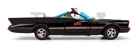 Autíčko Batman Classic Batmobile 1966 Deluxe Jada kovové s otvárateľnými dverami a 4 figúrkami dĺžka 19 cm 1:24