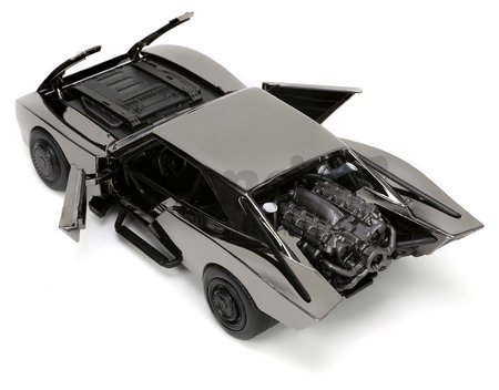 Autíčko Batman Batmobile 2022 Comic Con Jada kovové s otvárateľnými dverami a figúrkou Batmana dĺžka 19 cm 1:24