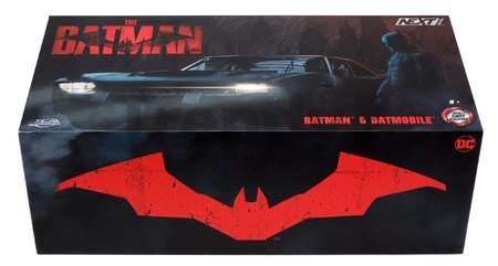 Autíčko Batman Batmobile 2022 Comic Con Jada kovové s otvárateľnými dverami a figúrkou Batmana dĺžka 19 cm 1:24