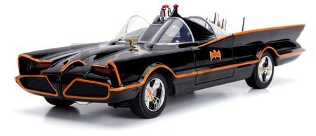 Autíčko Batman Classic Batmobile Jada kovové so svetlom s 2 figúrkami dĺžka 28 cm 1:18