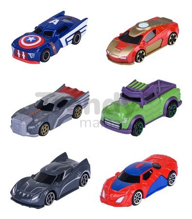 Autíčko Marvel Majorette kovové 6 rôznych druhov dĺžka 7 cm 1:64