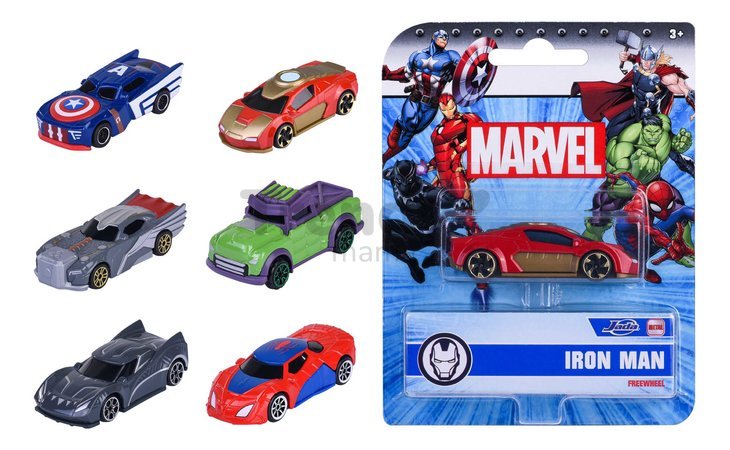 Autíčko Marvel Majorette kovové 6 rôznych druhov dĺžka 7 cm 1:64