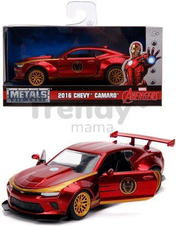 Autíčko Chevy Camaro 2016 Iron Man Marvel Jada kovové s otvárateľnými dverami dĺžka 13 cm 1:32