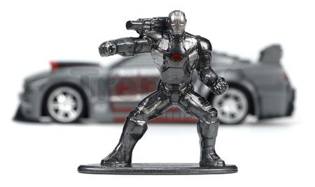 Autíčko Marvel War Machine 2006 Ford Mustang Jada kovové s otvárateľnými dverami a figúrkou War Machine dĺžka 14 cm 1:32