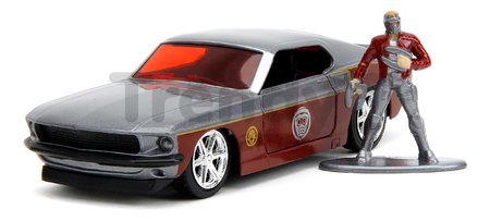 Autíčko Fastback 1969 Ford Mustang Marvel Jada kovové s otvárateľnými dverami a figúrka Star Lord dĺžka 13,9 cm 1:32