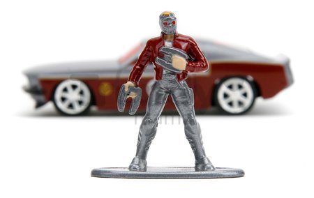 Autíčko Fastback 1969 Ford Mustang Marvel Jada kovové s otvárateľnými dverami a figúrka Star Lord dĺžka 13,9 cm 1:32