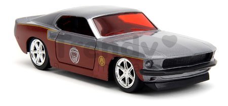Autíčko Fastback 1969 Ford Mustang Marvel Jada kovové s otvárateľnými dverami a figúrka Star Lord dĺžka 13,9 cm 1:32