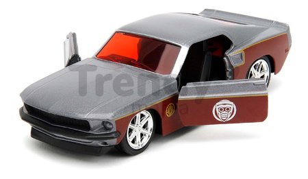 Autíčko Fastback 1969 Ford Mustang Marvel Jada kovové s otvárateľnými dverami a figúrka Star Lord dĺžka 13,9 cm 1:32
