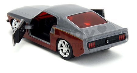 Autíčko Fastback 1969 Ford Mustang Marvel Jada kovové s otvárateľnými dverami a figúrka Star Lord dĺžka 13,9 cm 1:32