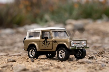 Autíčko Marvel Ford Bronco 1973 Jada kovové s otvárateľnými dverami a figúrkou Groot dĺžka 14 cm 1:32