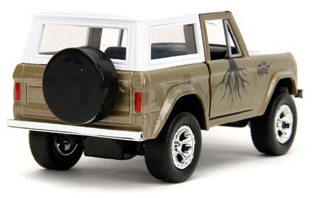 Autíčko Marvel Ford Bronco 1973 Jada kovové s otvárateľnými dverami a figúrkou Groot dĺžka 14 cm 1:32