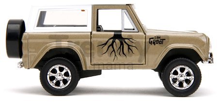 Autíčko Marvel Ford Bronco 1973 Jada kovové s otvárateľnými dverami a figúrkou Groot dĺžka 14 cm 1:32