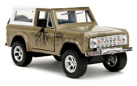 Autíčko Marvel Ford Bronco 1973 Jada kovové s otvárateľnými dverami a figúrkou Groot dĺžka 14 cm 1:32