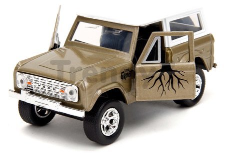 Autíčko Marvel Ford Bronco 1973 Jada kovové s otvárateľnými dverami a figúrkou Groot dĺžka 14 cm 1:32