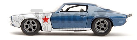 Autíčko Chevrolet Camaro 1973 Marvel Jada kovové s otvárateľnými dverami a figúrka Winter Soldier dĺžka 14 cm 1:32