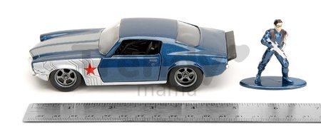 Autíčko Chevrolet Camaro 1973 Marvel Jada kovové s otvárateľnými dverami a figúrka Winter Soldier dĺžka 14 cm 1:32