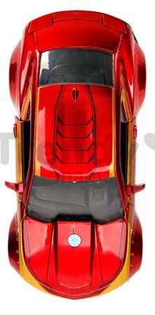 Autíčko Marvel Iron Man 2016 Chevy Camaro Jada kovové s otvárateľnými časťami a figúrkou Iron Man dĺžka 22 cm 1:24