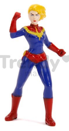 Autíčko Marvel Ford Mustang Mach 1973 Jada kovové s otvárateľnými časťami a figúrkou Captain Marvel 18 cm dĺžka 1:24