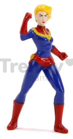 Autíčko Marvel Ford Mustang Mach 1973 Jada kovové s otvárateľnými časťami a figúrkou Captain Marvel 18 cm dĺžka 1:24