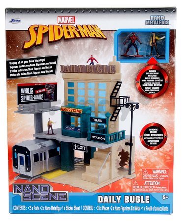 Stavebnica Marvel Spiderman NYC Deluxe Nano Scene Jada s 2 figúrkami Jonah Jameson a Spiderman 20 cm od 5 rokov