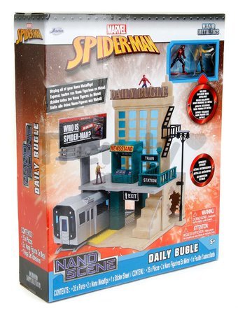 Stavebnica Marvel Spiderman NYC Deluxe Nano Scene Jada s 2 figúrkami Jonah Jameson a Spiderman 20 cm od 5 rokov