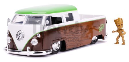 Autíčko Marvel Groot 1963 VW Bus Pickup Jada kovové s otvárateľnými časťami a figúrkou Groot dĺžka 20,5 cm 1:24