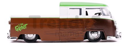 Autíčko Marvel Groot 1963 VW Bus Pickup Jada kovové s otvárateľnými časťami a figúrkou Groot dĺžka 20,5 cm 1:24