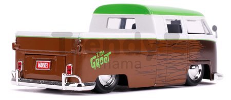 Autíčko Marvel Groot 1963 VW Bus Pickup Jada kovové s otvárateľnými časťami a figúrkou Groot dĺžka 20,5 cm 1:24